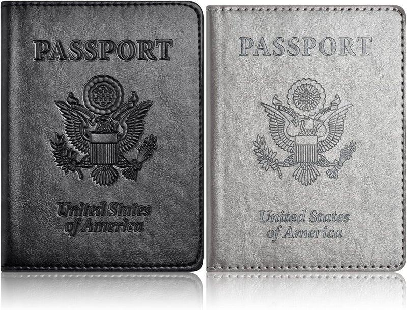 Eoehro Passport Holder for Travel Essentials-2Pack, Passport Wallet Cover Case for Travel Must Haves Accessories,Passport Book Holders for Women and Men - Image 1
